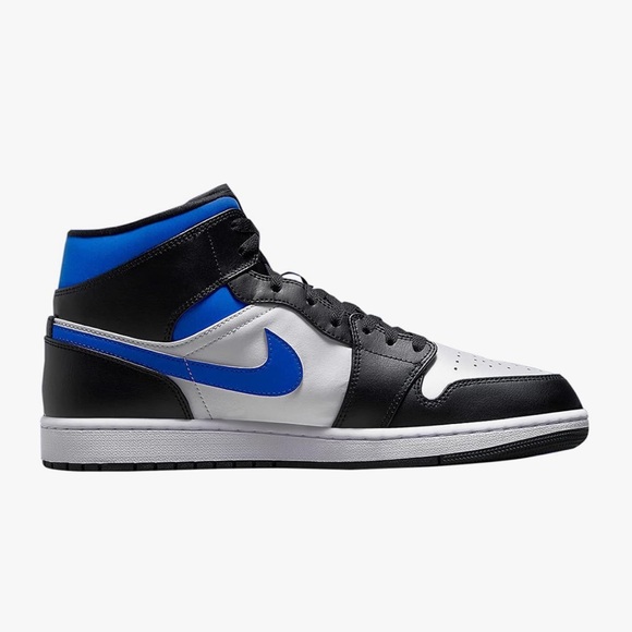 Nike Men’s Air Jordan 1 Mid Racer Blue/white/black 9.5 High-Top Sneakers - Picture 10 of 14